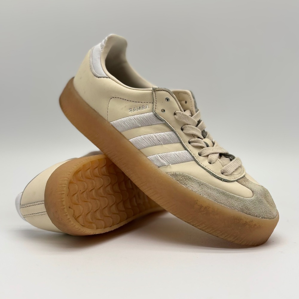 Adidas Sambarose Womens 7.5 Cream White Platform Gum Sole Sneakers ID0434